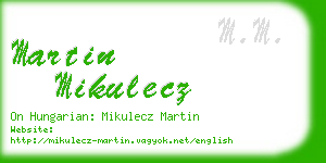 martin mikulecz business card